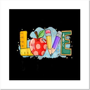 Cute Teach Love And Inspire Graphic Posters and Art